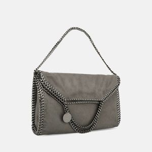 Stella McCartney Falabella Fold-Over Tote - light grey